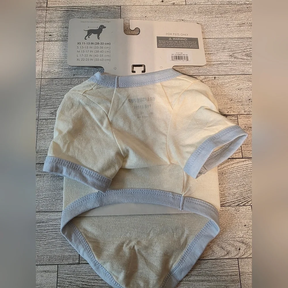 Cream and Blue Dog Shirt